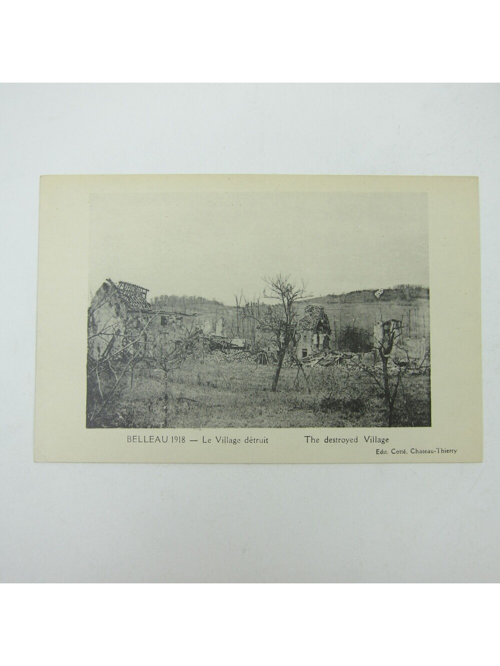 Postcard Belleau France The Destroyed Village Remains Ruined Houses Antique RARE